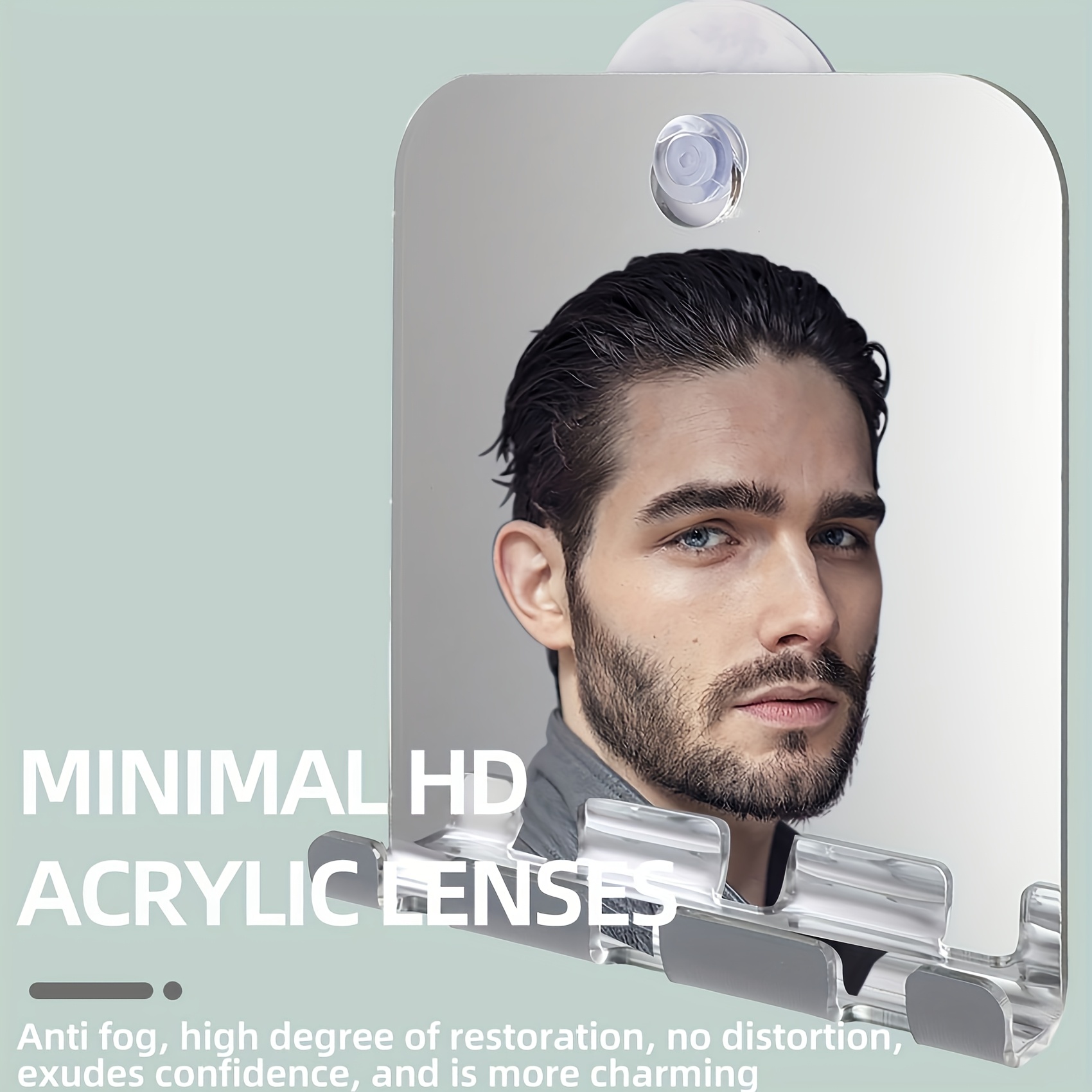 TEMU Portable Mirror Suitable For Shower, Bathroom & Travel - Wall-mountable With Coating, / & Frame - Technology For Shaving, Makeup, - Compact For