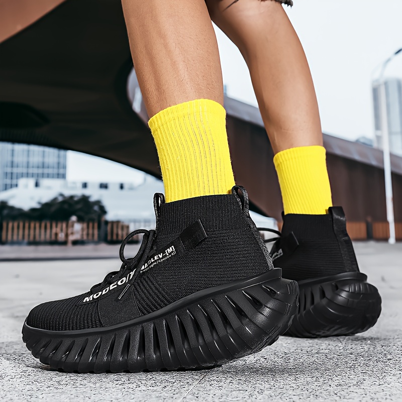 Sneakers, Men's Fashion Shoes, Men's Sports Outdoor Shoes, Men's Mid-Top Running Shoes, Men's Road Running Shoes, Mesh Breathable, Lightweight Shock Absorption, Large Elastic Band Design for a Snug Fit