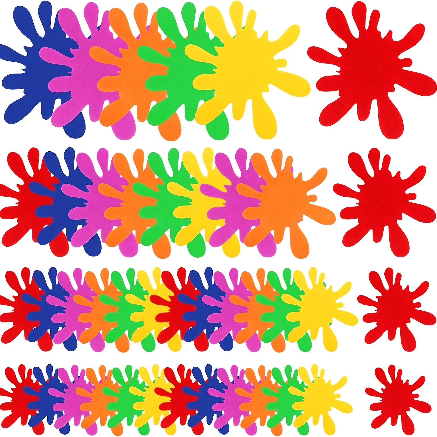 TEMU Ensemble de 48 pièces de motif de giclure en feutre, décorations de fête de peinture d'art colorées, toile d'art, silhouette pour décoration