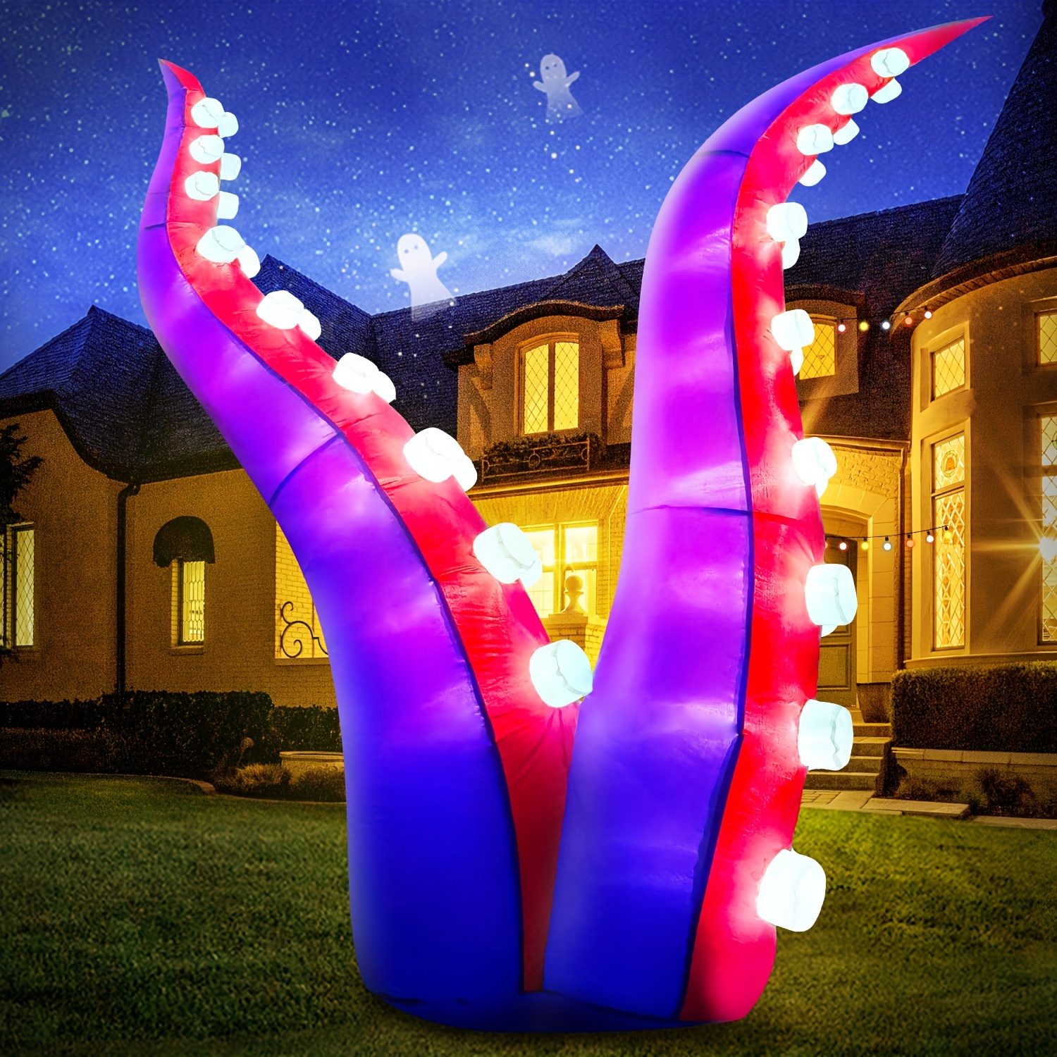 

6ft Halloween Inflatables Decorations Octopus With 36 Built-in Led Lights, Blow Up Holiday Yard Decoration For Halloween Party Outdoor, Yard, Garden, Lawn Décor