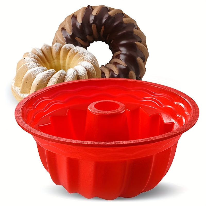 

Silicone Round Cake Mold, Baking Pan For Jelly, Pudding, , Colorful Grooved Design - Ideal For Birthdays And Holidays