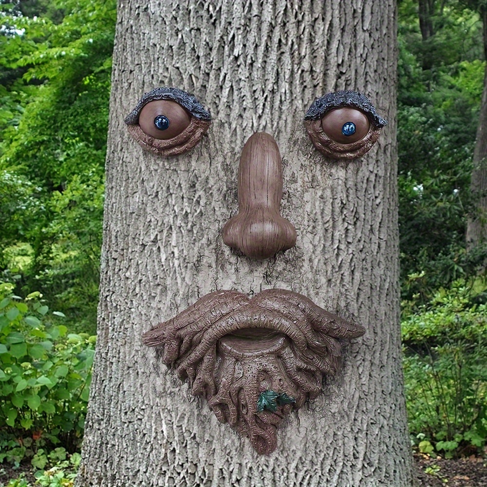 Tree Face Bird Feeders Decoration Funny Garden Tree Peeker Temu