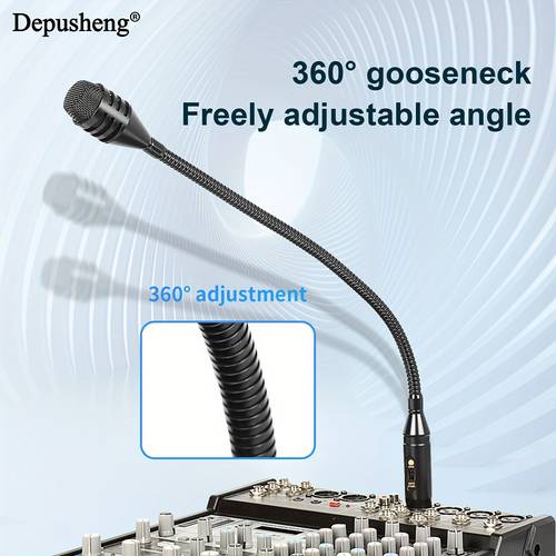 dj microphone for audio mixer 16 inch professional xlr wired dynamic gooseneck mic black metal supports 360 rotation bending noise reduction christmas gift