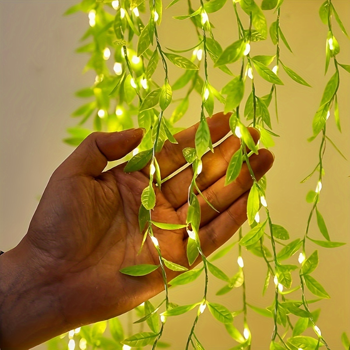 TEMU 1pc 100led Usb-powered Willow Fairy String Lights - 8 Twinkle Decor, Durable Plastic For Christmas Tree, Wedding, Party, Bedroom, New Year,