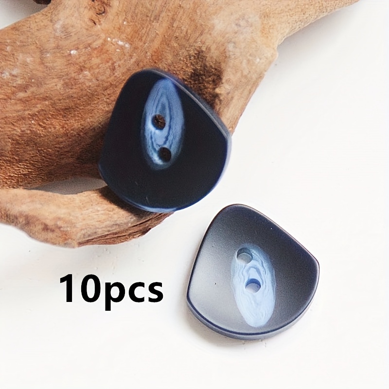 Image of 10pcs/pack Fashion Versatile Irregular Shaped Triangle Resin Two-hole Buttons Suitable For Cardigans, Knit Coats, Shirts, Suits, Pajamas, Hand-sewn Decorative Buttons