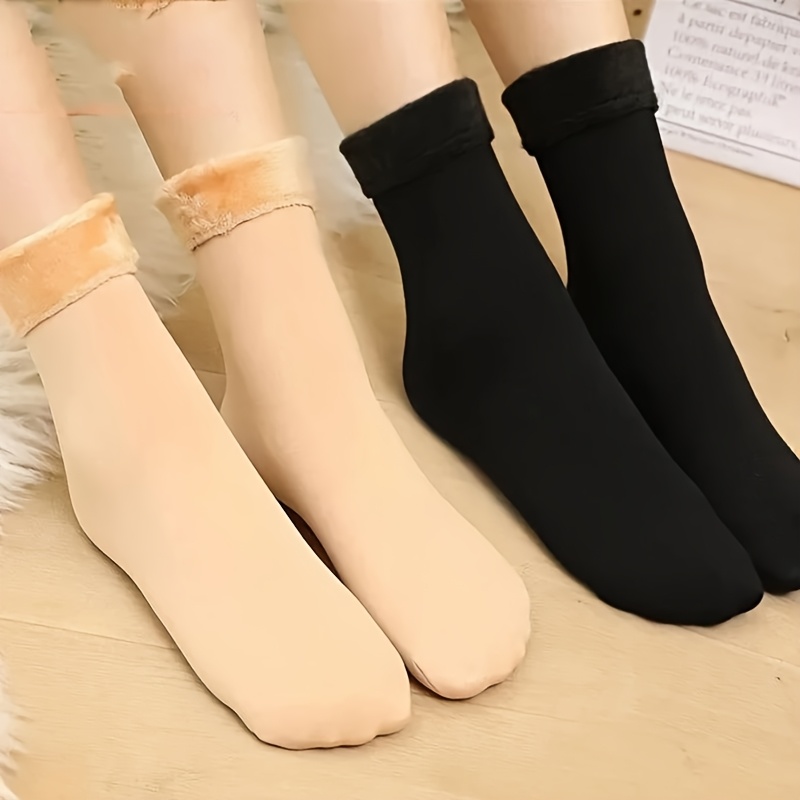 womens warm winter socks 5 pairs thick warm floor sleeping socks with arch support soft beige   gray white can   30 c low temperature elegant solid   suitable for indoor and outdoor use   washed   Product details 3