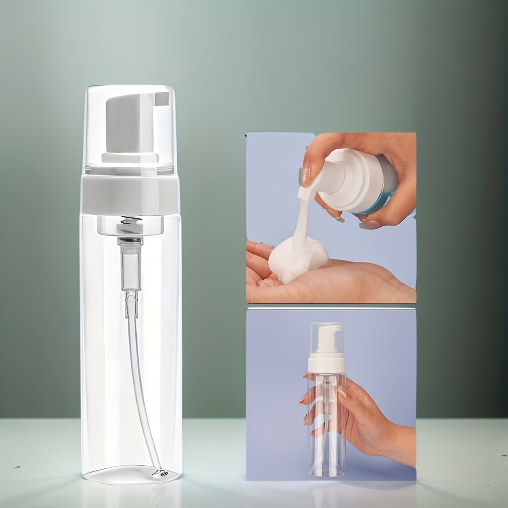 TEMU 1 pieza BOUJI Dispensador de bomba de espuma para loción recargable de 200 ml, para suministros de estudio de tatuajes, dispensador de jabón con
