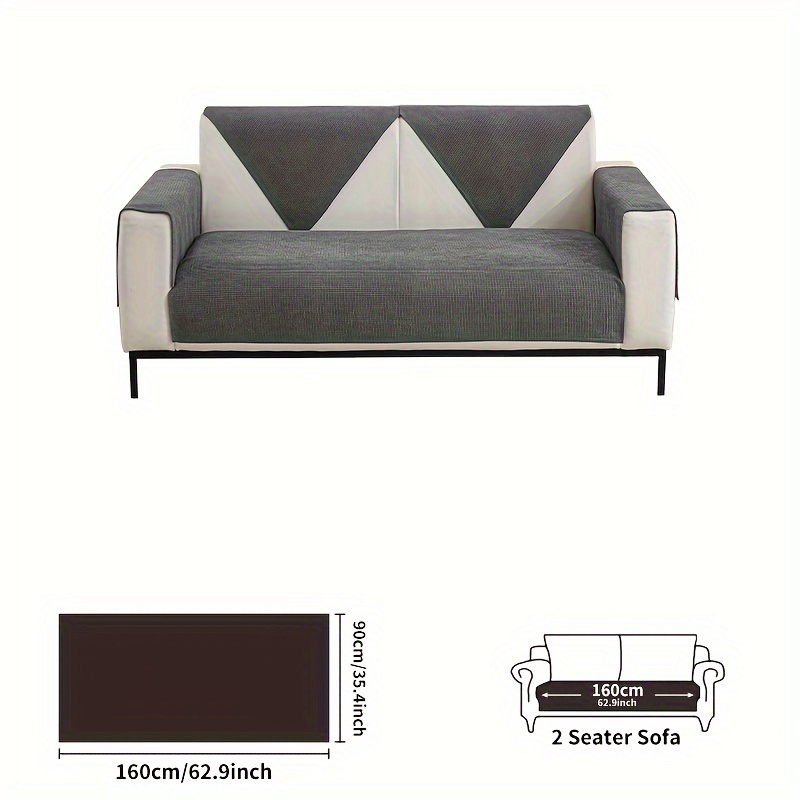 Image of 1pc Chenille Sofa Cover, Pet-friendly, Anti-slip Sofa Cover, Furniture Cover, Bedroom Office Living Room Home Decor