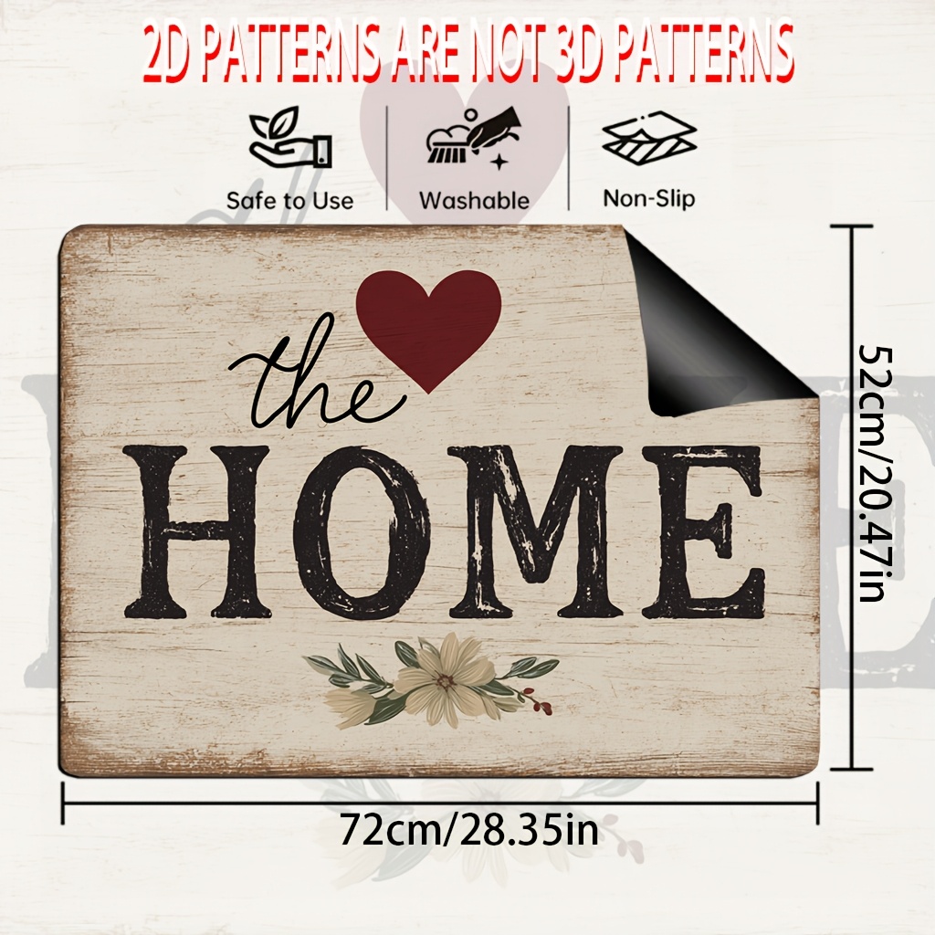 TEMU 1pc, 2d Flat, Rustic Stove Cover, Kitchen Mat Suitable For Glass Oven, Flat Top Oven Mat, Washing Machine, Kitchen Decoration
