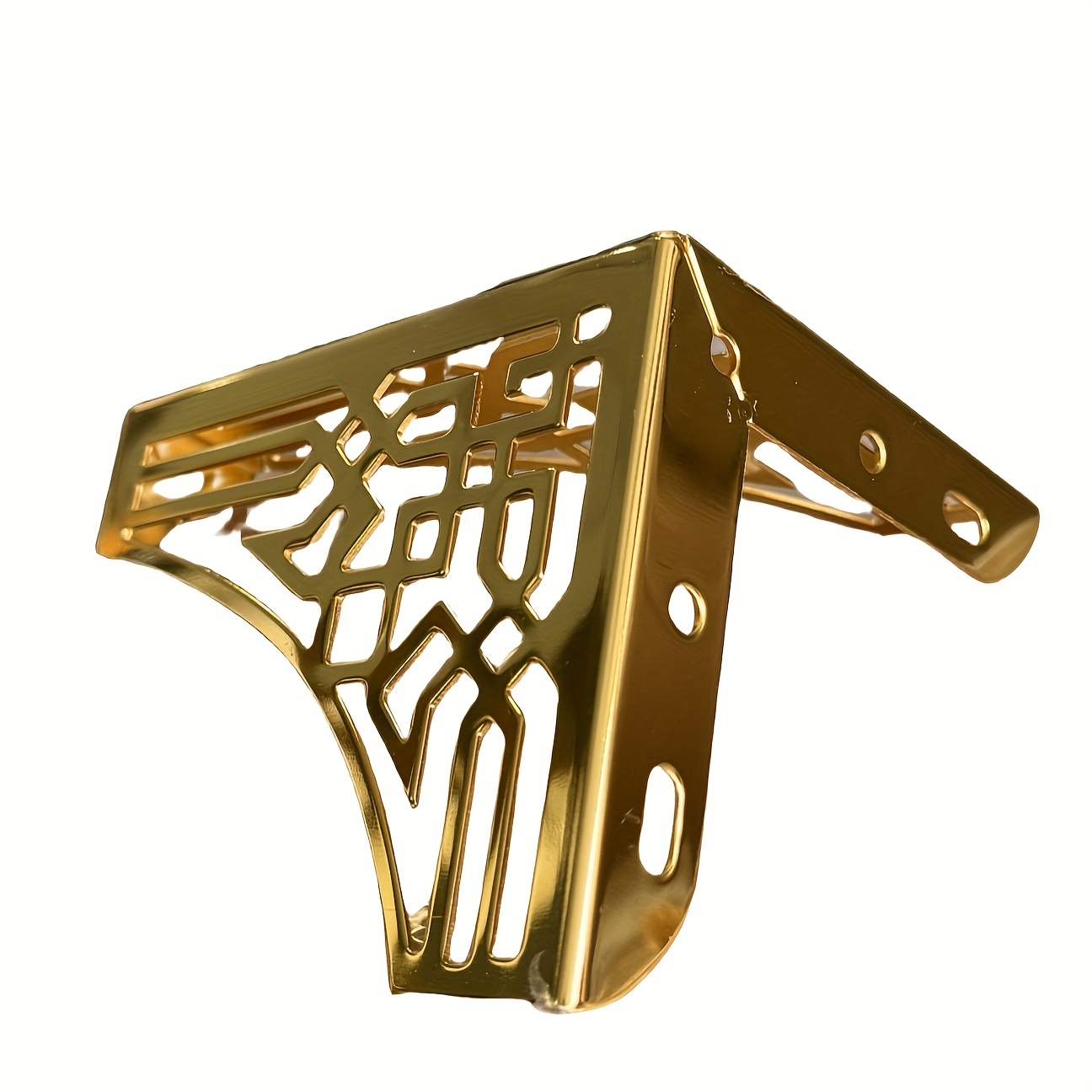 Image of 4pcs Golden Hollowed Out Sofa Feet, Support Coffee Table Legs, Sofa Hollowed Out Metal Furniture Feet, Tv Cabinet, Shoe Cabinet Feet Support Bracket