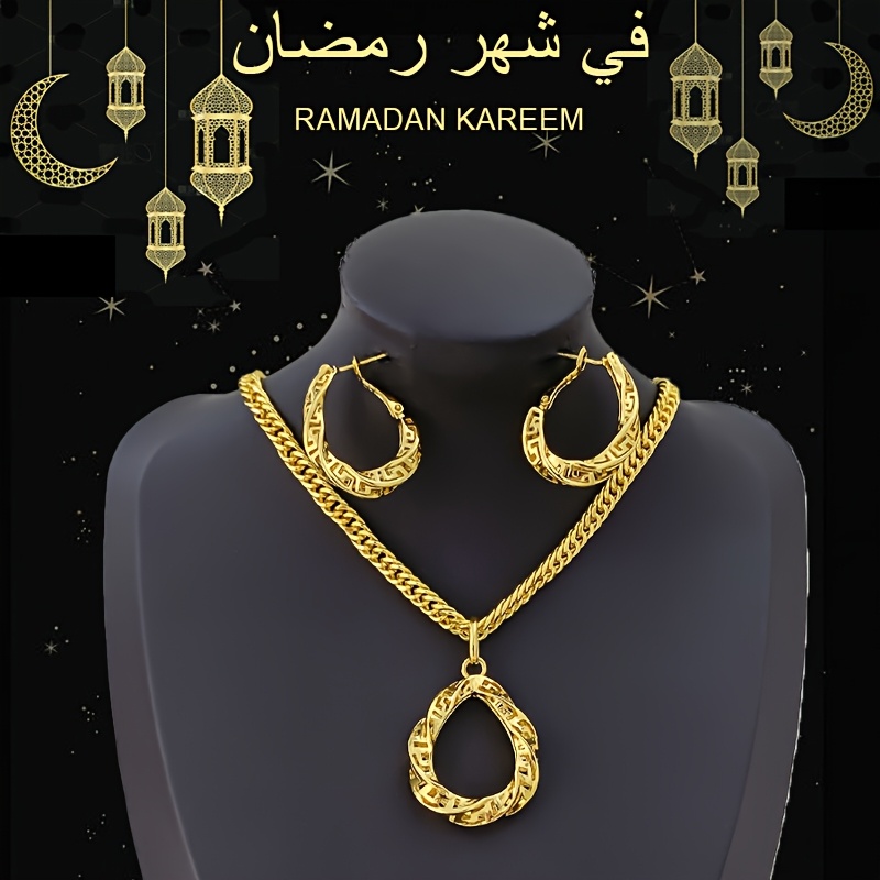 Geometric Jewelry Set - Earrings, Necklace & Pendant