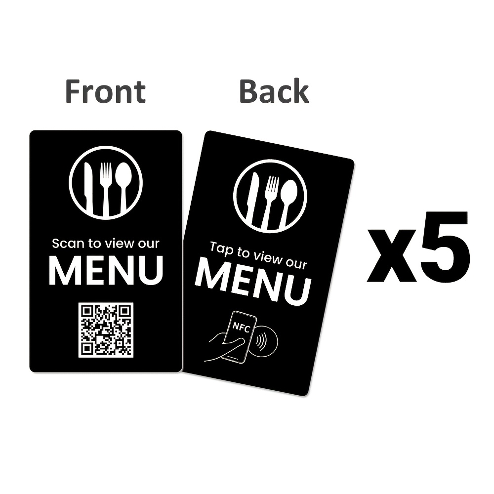 TEMU Carte de menu NFC à code QR, Carte de menu NFC, Facile à configurer, avec des d'avis, pour les avis sur cartes et de sociaux