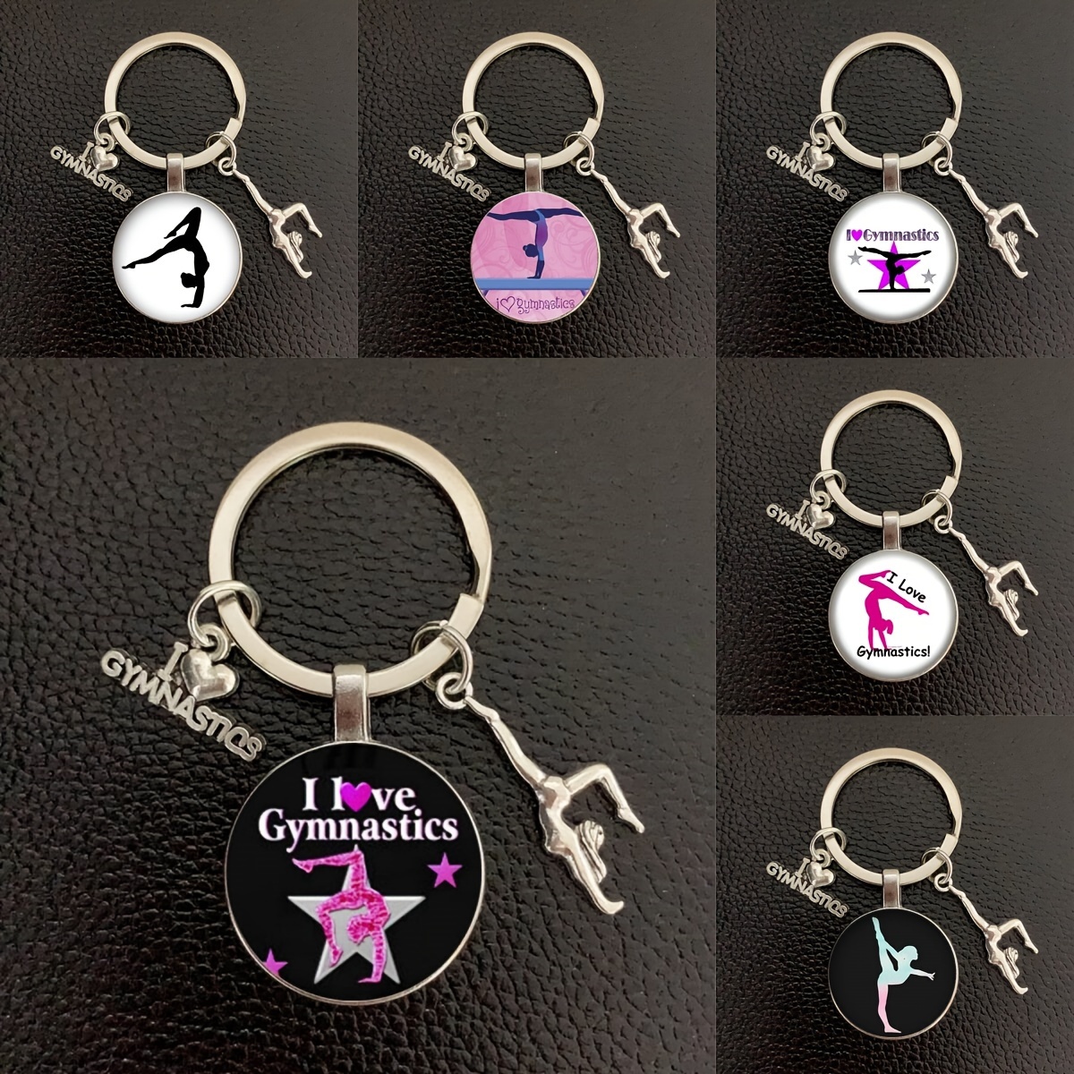 

5pcs/1pc I Love Gymnastics Keychain Ornament Gymnastics Sports Gift