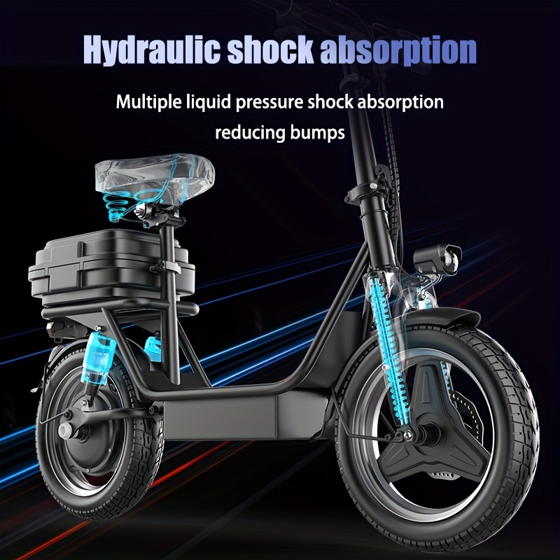 650w folding electric scooter 14 inch tires electric scooter for   long distance 20 miles per hour foldable commuting electric scooter with trunk suitable for adults