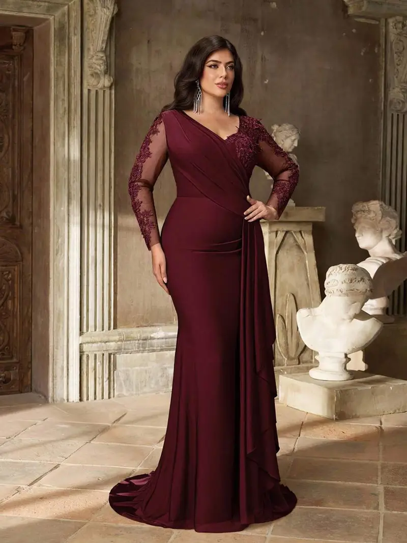 red lace fishtail dress tamfrancesconi in the Marietta sheer lace fishtail gown in cherry red Shop her look online now