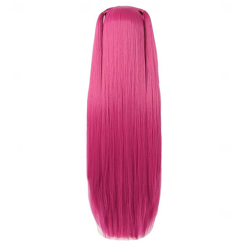 Perruque Cosplay Rose-violet Style Démon/chasseur - Pour Enfant, Halloween, Carnaval, Accessoire Costume Réaliste