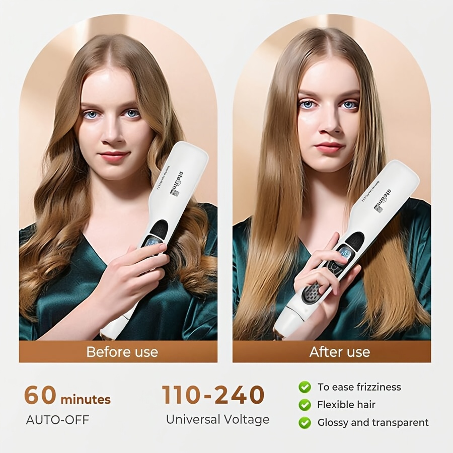 Stoom Stijltang voor Haar Professionele Salon Keramische Toermalijn Stoom Stijltang en Krultang 2in1 Stijltang en Krultang Digitaal Display