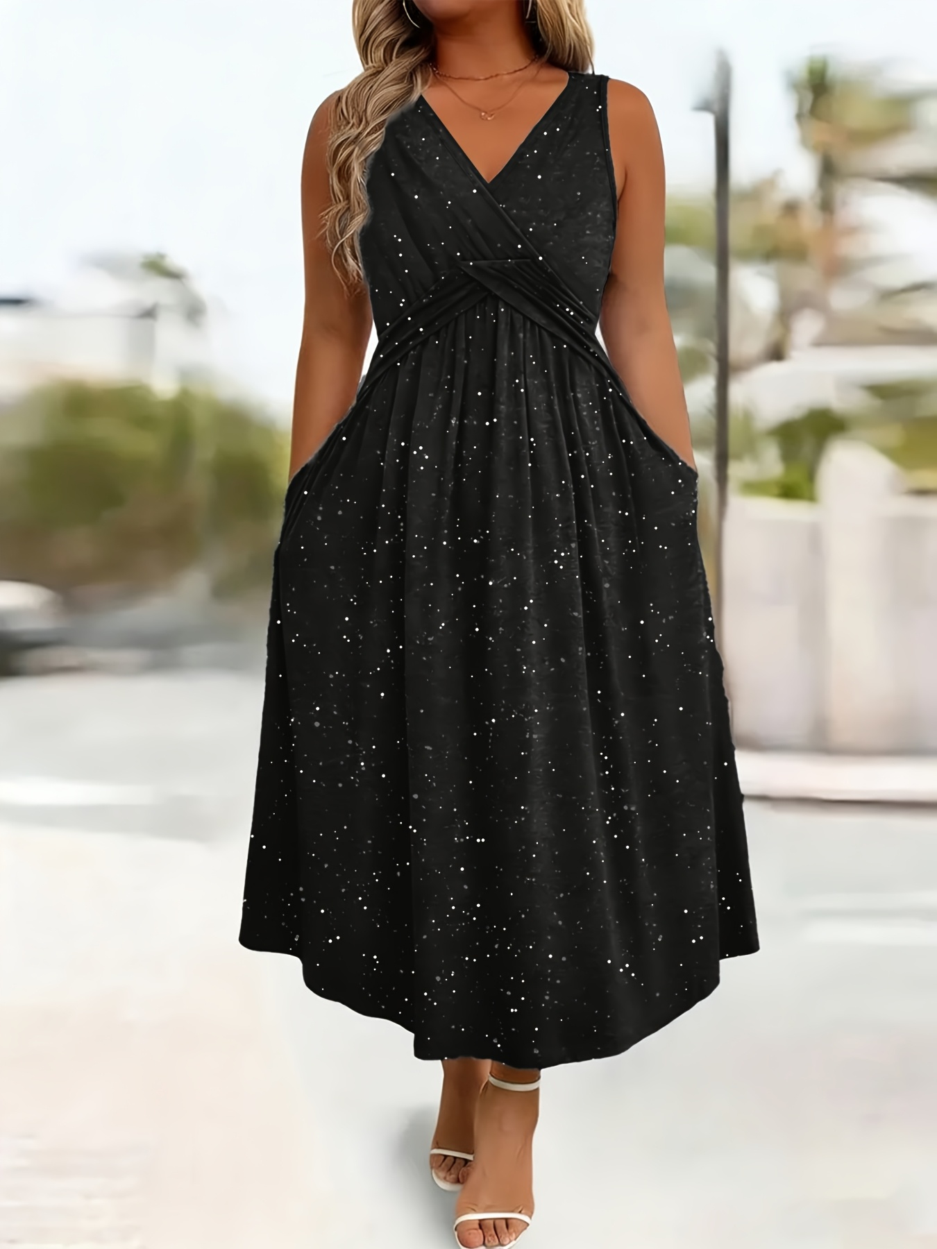 blue dress for baby girl Black And Silver Sheath Long Plus Size Prom Dress With Straps main image 0