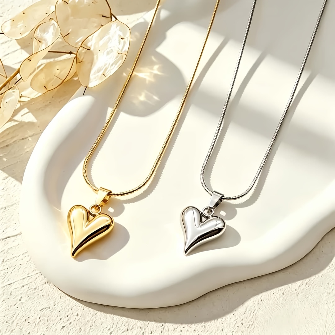 Women's Gold-Plated Heart Necklace, Minimalist Elegant Design
