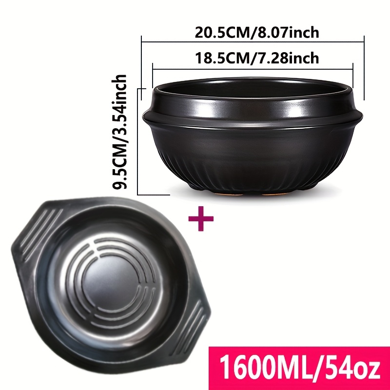 Image of 1pc (1600ml/54oz) Ceramic Bowl With Heat-resistant Tray Donabe Pot, - Stew, And Soup Etc., Suitable For Home And Restaurant Use, Kitchen Cookware