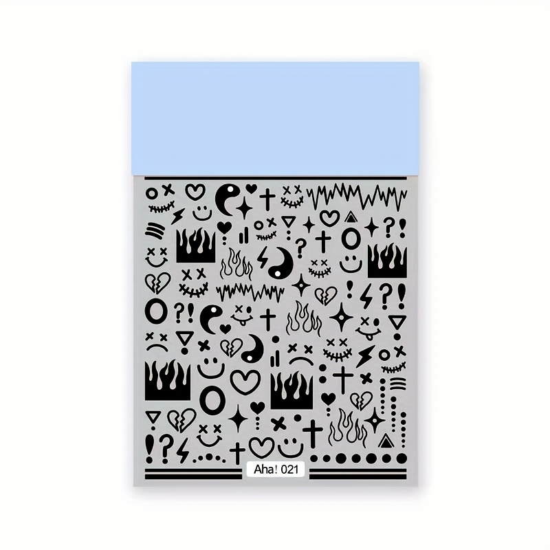 For Nail Art Adhesive Sticker With Black And White Heart-shaped For Nail Decoration Sticker, Suitable For Men And Women, Decoration For Nails, Notebooks, Gift Boxes