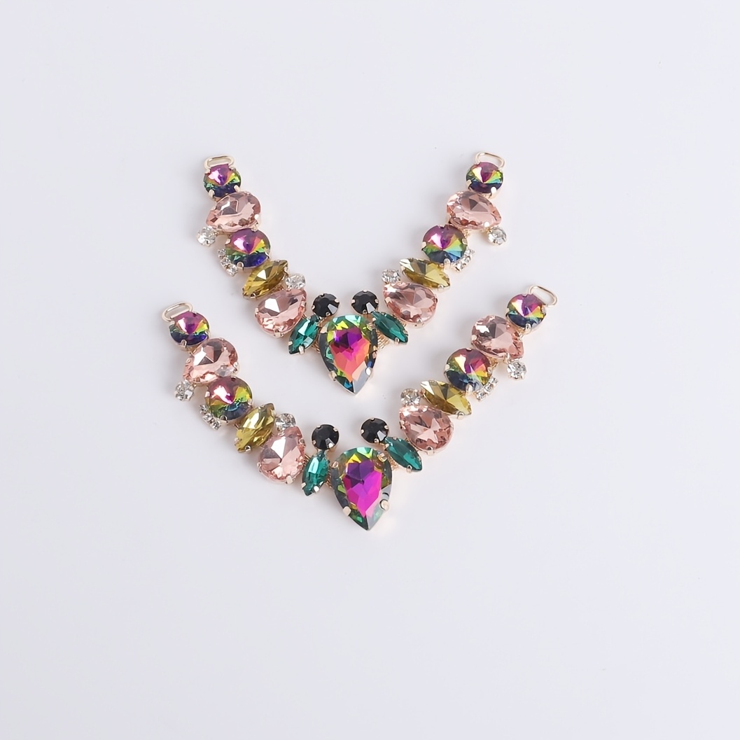 TEMU Un conjunto de dos exquisitos cierres de cadena de espiga con diamantes de multicolores, perfectos para complementos de moda, y removibles,