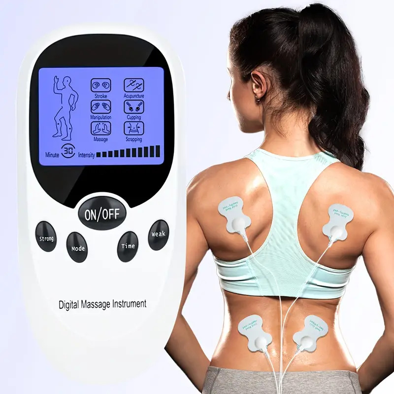 tens ems dual channel muscle massager with 8 electrodes for shoulder shoulder and knee muscle portable design perfect gift for details 0