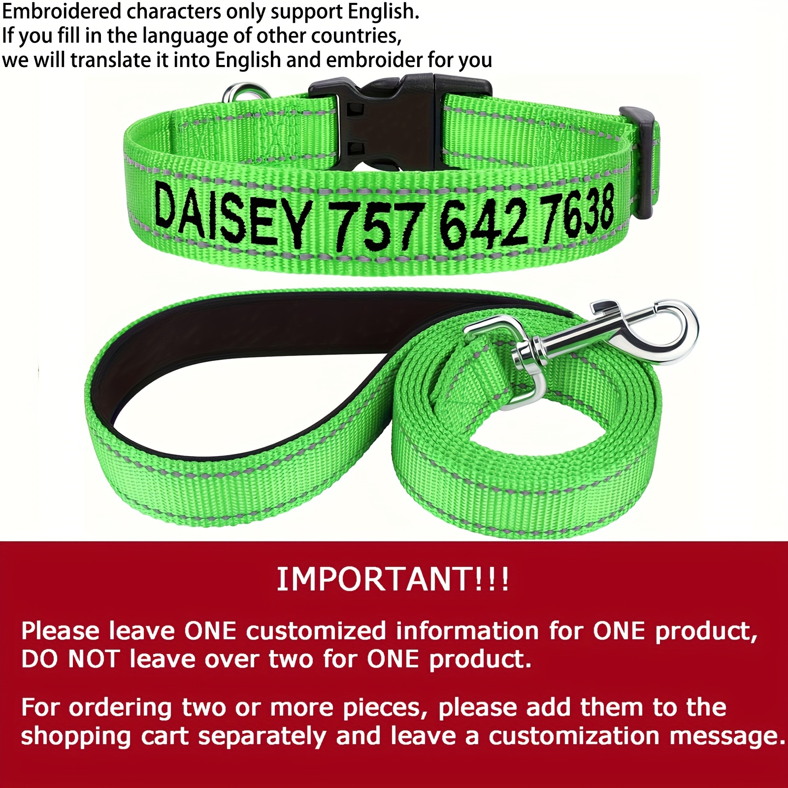 Custom top pet collars