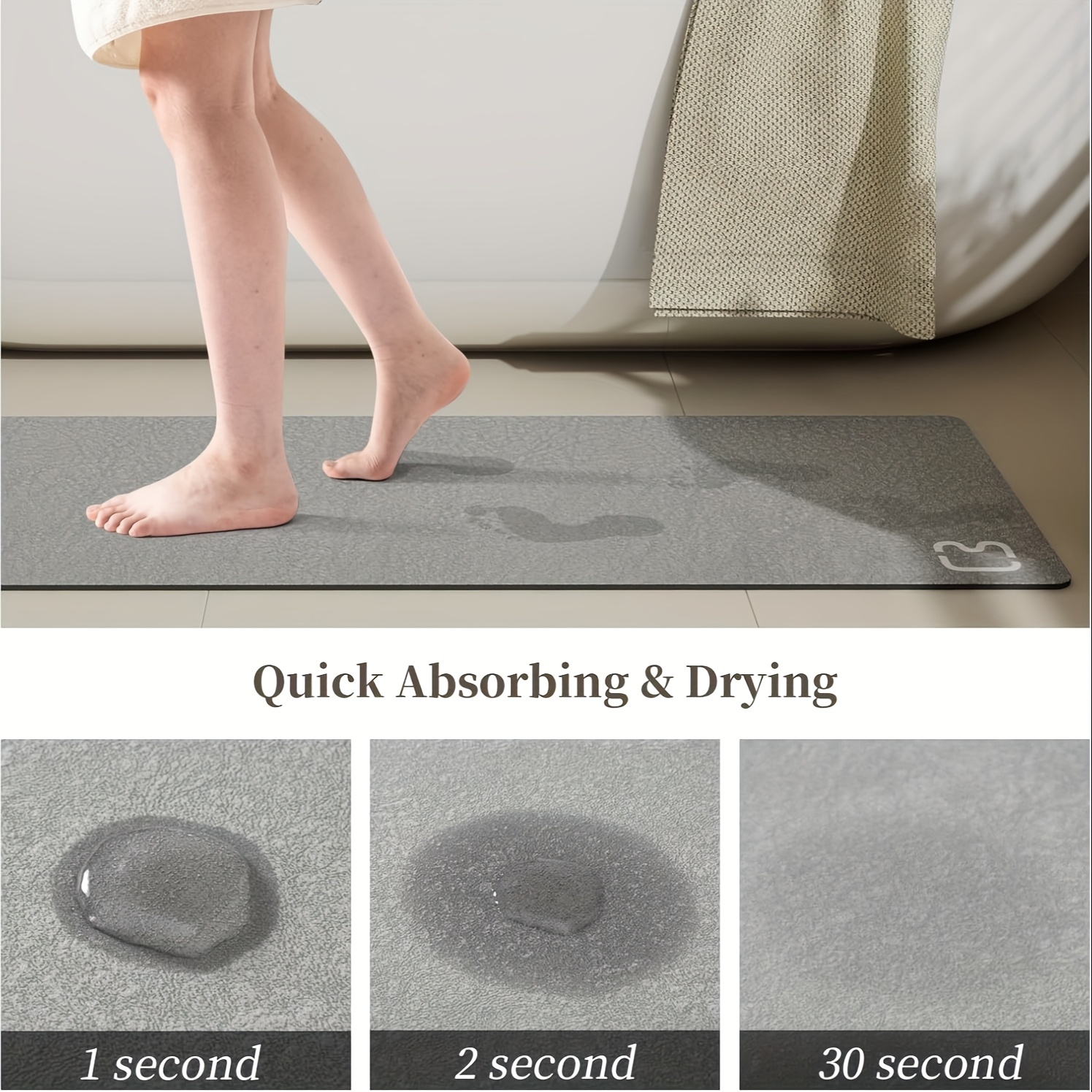 diatomaceous earth bath mat bathroom runner rugs long quick dry bathroom mat non slip rubber backed shower floor mat 40 100cm Product details 2