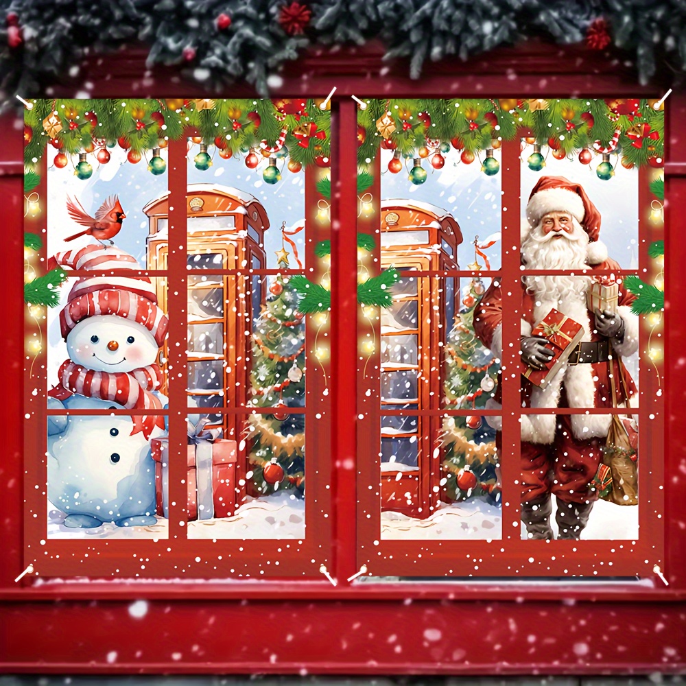 

2pcs Christmas & Set - " .3" Snowman & , Polyester Decor