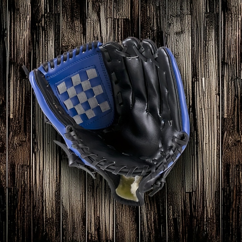 TEMU 1pc High-end Pu Baseball Glove - Brown, Non-woven Fabric, Snap Closure, Durable & Anti-slipping, Pitchers, Beginners, And Customizable, Baseball
