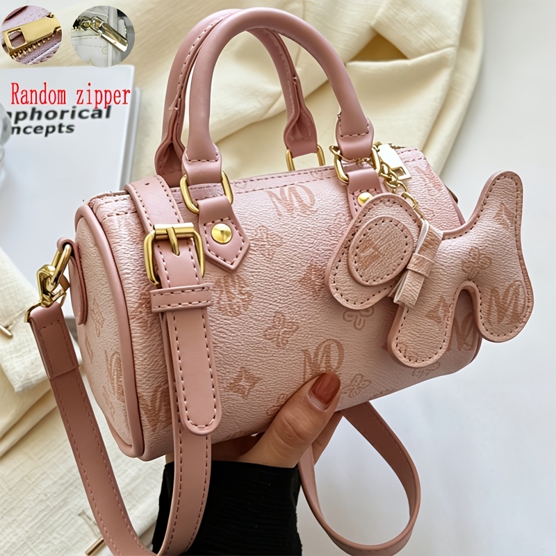 TEMU Korean Cute Cartoon Print Tote Pillow Bag, Retro Single Shoulder Casual Boston Bag, Elegant Casual Crossbody Bag, Suitable For Shopping, Dating,