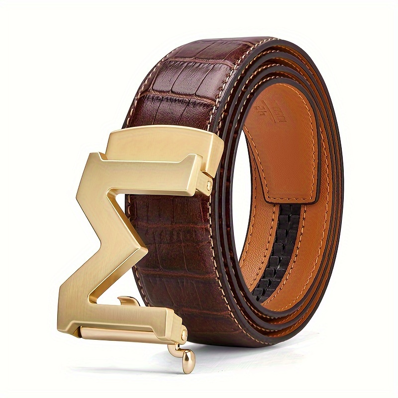 High-quality Men's Leather Belt With Automatic , Suitable For Casual And Business Wear, Adjusted To Size