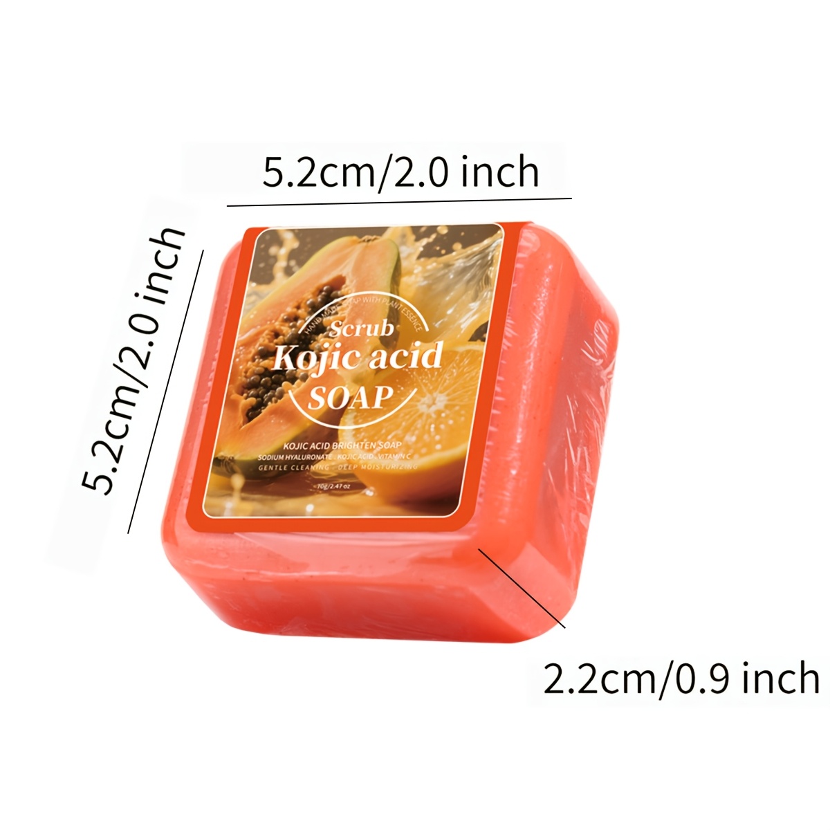 Kojic Acid & Papaya Exfoliating Body Soap - Cleansing with Coconut Oil, Fruit Papaya Scrub Suitable for Skin Types ( Dry, Oily) - &,