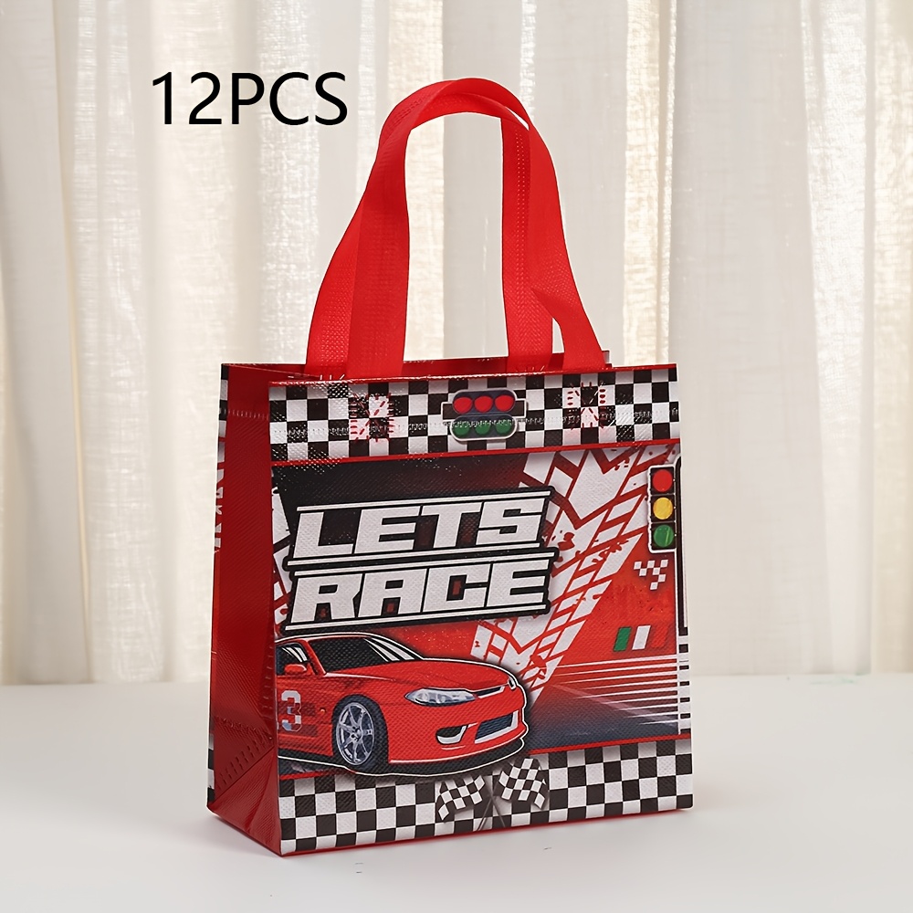 TEMU Cadeau voor haar/hem 12 stuks cadeauzakjes met race-thema van non-woven materiaal voor verjaardags- en vrijgezellenfeestjes, tailgating en