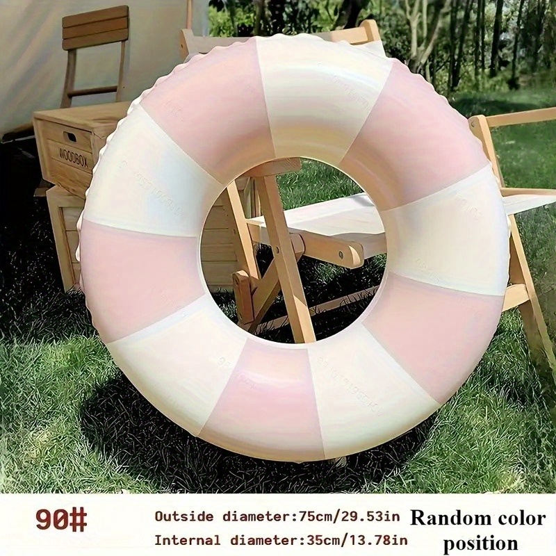 Bouée Gonflable Rayée – Anneau De Piscine 85 Cm, PVC Résistant, Capacité 85 Kg, Design Rayé, Pour Adolescents/adultes, Plage, Piscine, Déco
