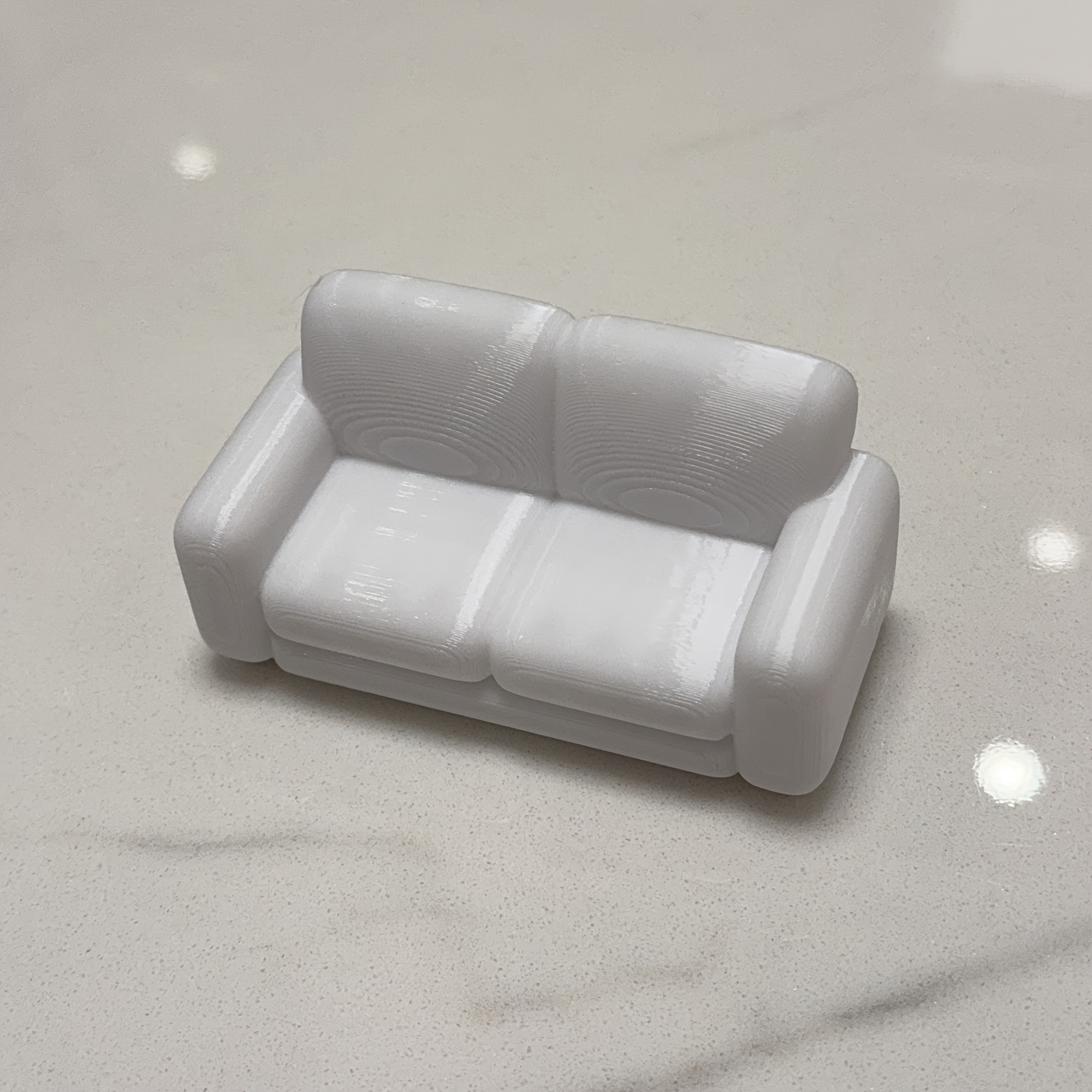 1:12 Scale Miniature White Double Sofa Dollhouse Leisure Area Furniture Mini Soft Decoration Ornaments Scene Decoration Ornaments