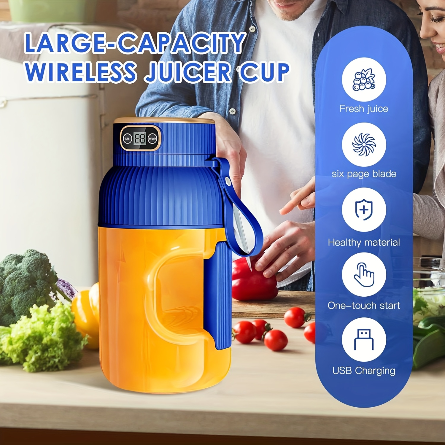 A Portable Juicer with 10 Blades, Suitable for Vegetables, Fruits,... product image 7