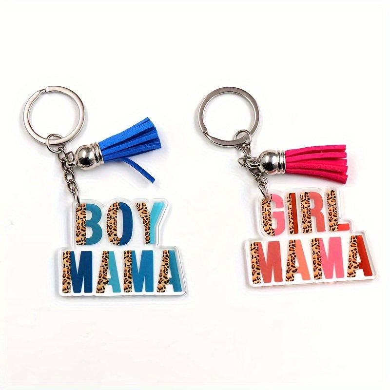 

1pc Boy/girl Mama Keychain Cute Acrylic Key Chain Ring Bag Backpack Charm Car Hanging Pendant Mother's Day Gift For Mom Mama