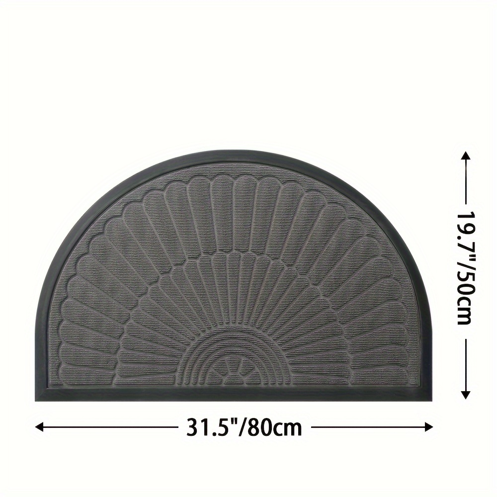 1pc Half Round Door Mat For Indoor Outdoor Welcome Mat, Heavy Duty Durable Front Door Mat Low Profile Entryway Mat For Entry, Patio, Garage, Areas, Christmas Decoration Christmas Gift