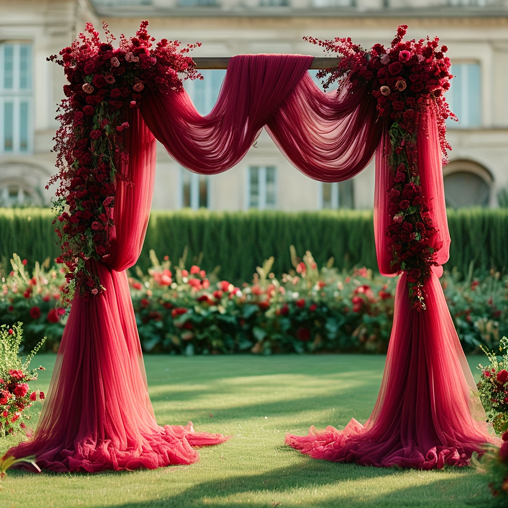 

Arch Curtain - Transparent Mesh, Romantic Bridal Ceremonies, Outdoor Celebrations, Proposals & More - In 3 Sizes (80x300cm/80x600cm/80x800cm), Best For Christmas, Thanksgiving