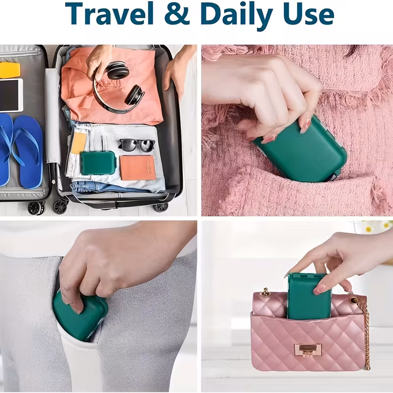 1pc travel waterproof moisture proof 7 day pill organizer polypropylene plastic with sealed compartments unscented daily medicine box for travel Product details 4