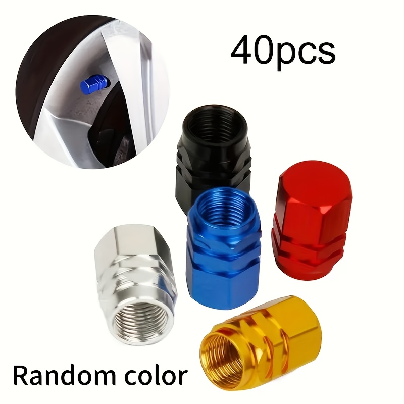 TEMU 40pcs Automobile And Bicycle Valve Caps - Durable Tire Caps, Aluminum Alloy Car Tire Valve Stems