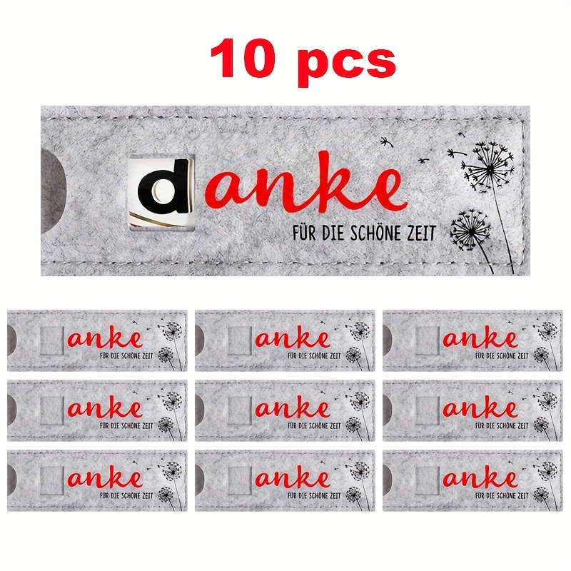 Image of 5/10 Felt Gift Bags, German "danke Für Die Schöne Zeit", Chocolate Bar Gift Box, Suitable As A Small Thank You Gift For Colleagues/employees/teachers (chocolate Not Included)