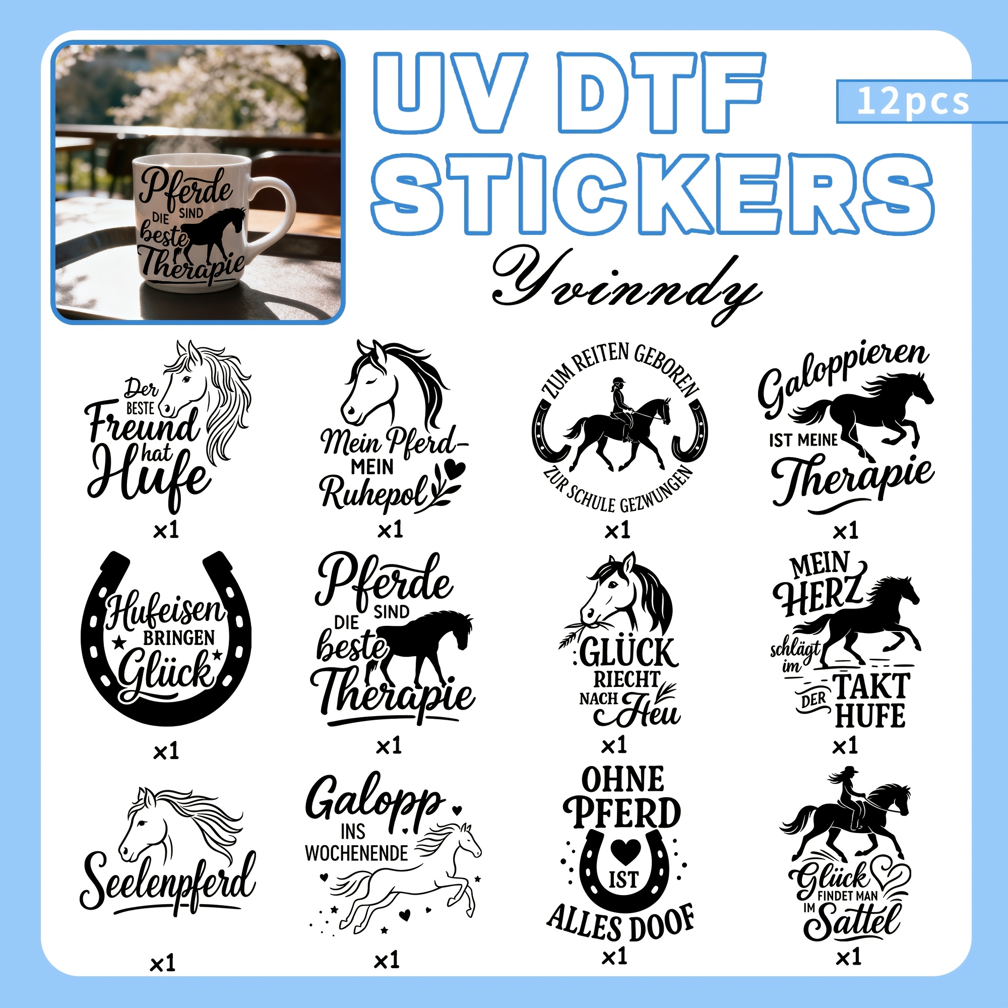 12pcs/set German Diy Light Beigeny Tumblers Wrap Decorative Transfer Paper Uv Dtf High Self-adhensive Wraps Transfers Decor Transfer Paper On Cup