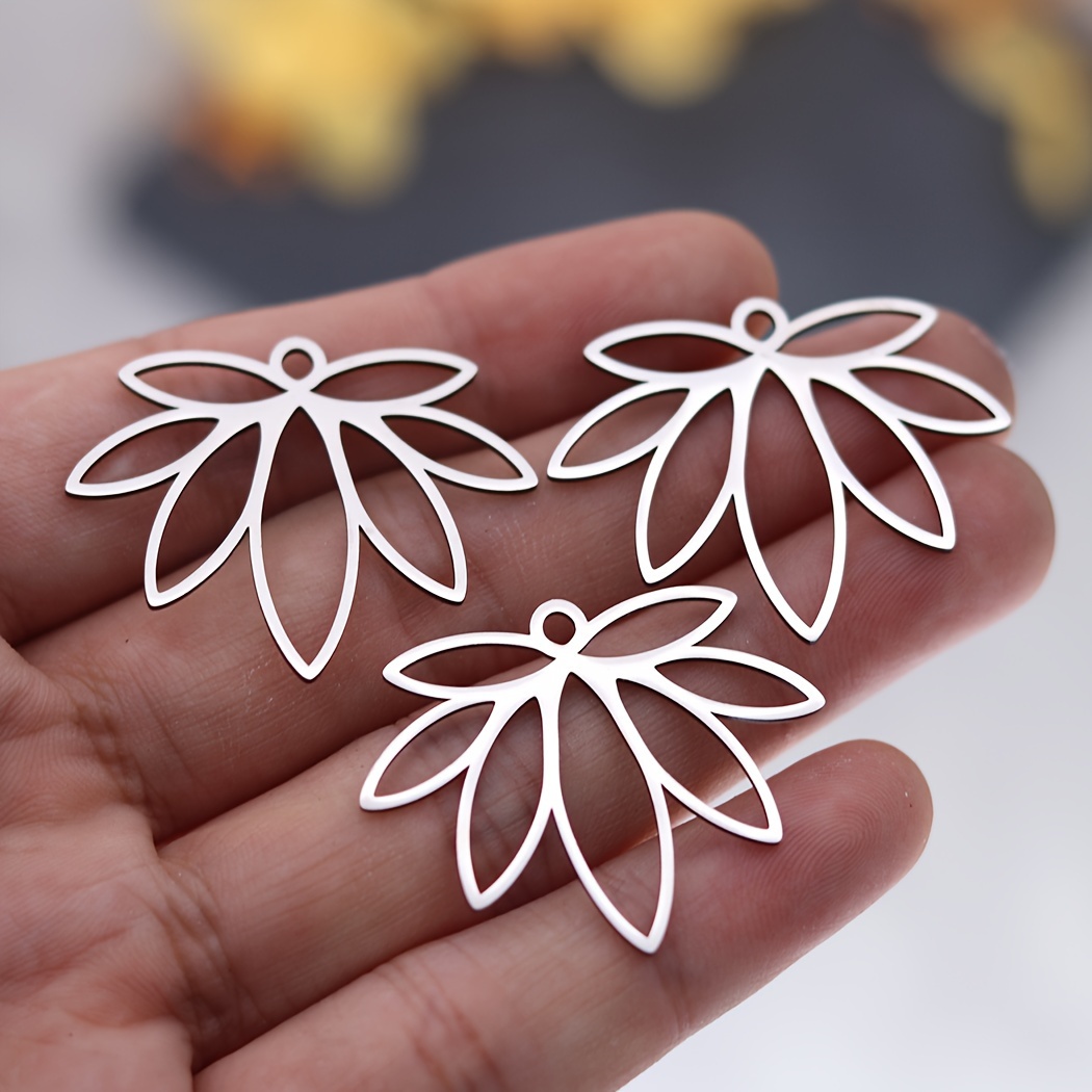 Image of 3pcs Hollow Maple Leaf Charms For Jewelry Making Earrings Necklaces Bracelets Handmade Jewelry Findings Pendants Additions