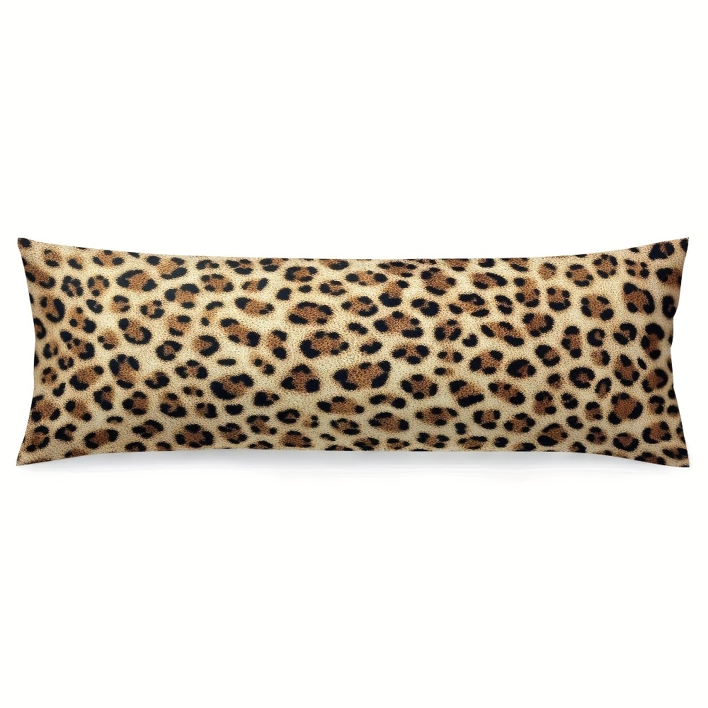 TEMU 1 Housse d'oreiller corps imprimé léopard, 20X54 pouces, Rétro floral médaillon tribal doux décoratif grande housse d'oreiller avec fermeture