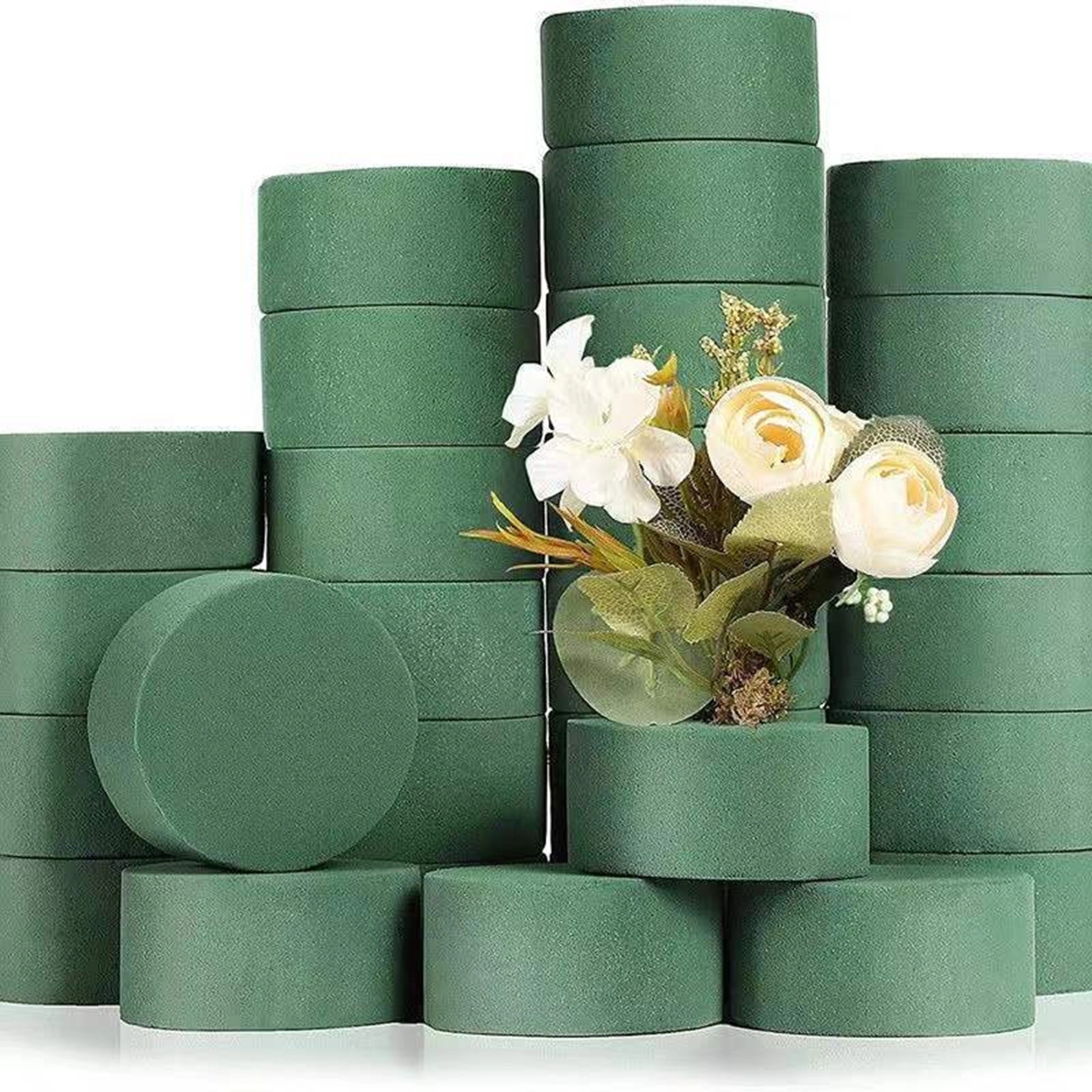 

10pcs - Round Cylindrical Flower Mud Dish Packaging Material - Flower Dry Flower Mud Reinforced Flower Arranging Mud