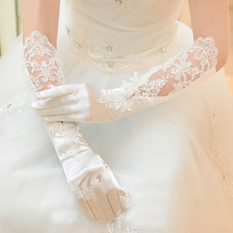 2pcs 1 pair ladies wedding gloves tea party dinner long - Temu Mexico