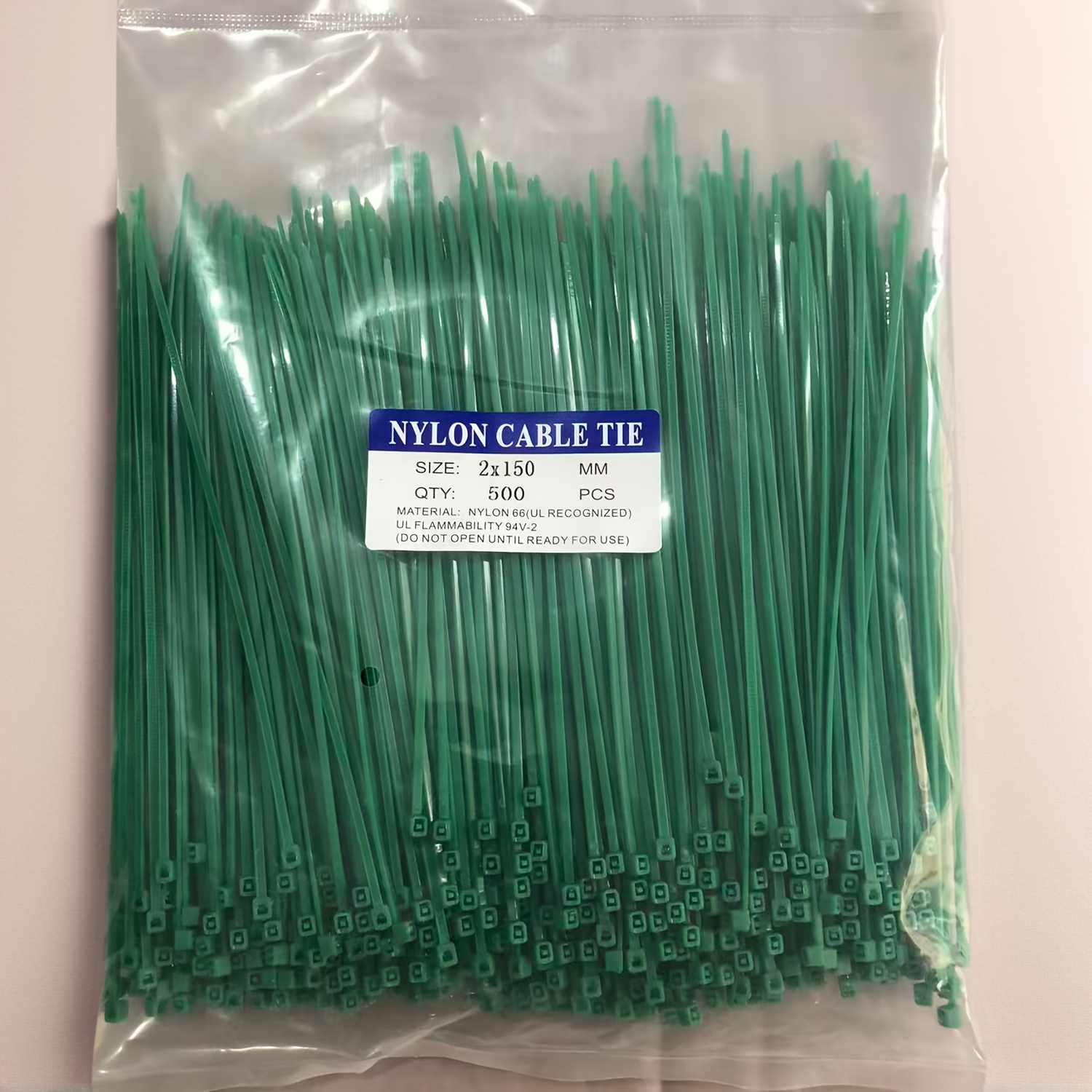 Image of 1pack 500pcs Nylon Cable Ties – Self-locking Garden Plant Ties, Secure Vine, Grape, Leaves, And Pipes, Gardening Binding Solution, Garden Tie, Decorative Garden String, Garden Plant Tape. Green Tie